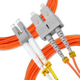 NewYork Cables Fiber Patch Cable | LC to SC Multimode Duplex OM1 62.5/125 Jumper Cord | 10M (32.8ft) 10gb Fiber Optic Cable (Orange)
