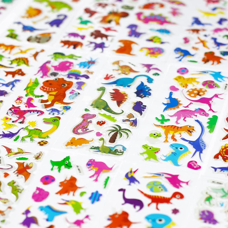 Dinosaur Stickers, 16 Types, Dinosaur Set, Waterproof Sticker Stickers, Notebook