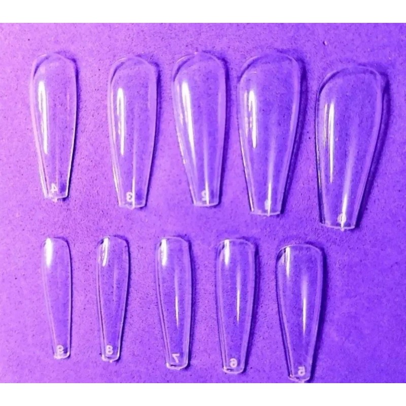 NiDa Tips Completos Punta Coffin Paquete De 100 Pzas