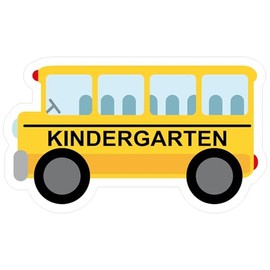 CafePress Kindergarten School Bus Medium Die Cut Sticker, 5.75" x 5.75" Glossy Finish