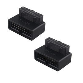 HALJIA 2 Stück USB 3.0 90 Grad Adapter USB 3.0 19 Pin Stecker auf Buchse L drehen rechtwinklige Buchse Motherboard Verlängerungsadapter PH19A für Desktop-Motherboard