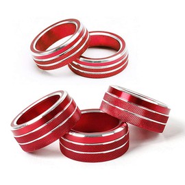 MACHSWON Car 5pcs Aluminum Centre Console AC Air Conditioning Knob for 10th Honda Accord Sedan Sport EX EX-L LX 2018-2021 Sound Volume Cover Trim Red
