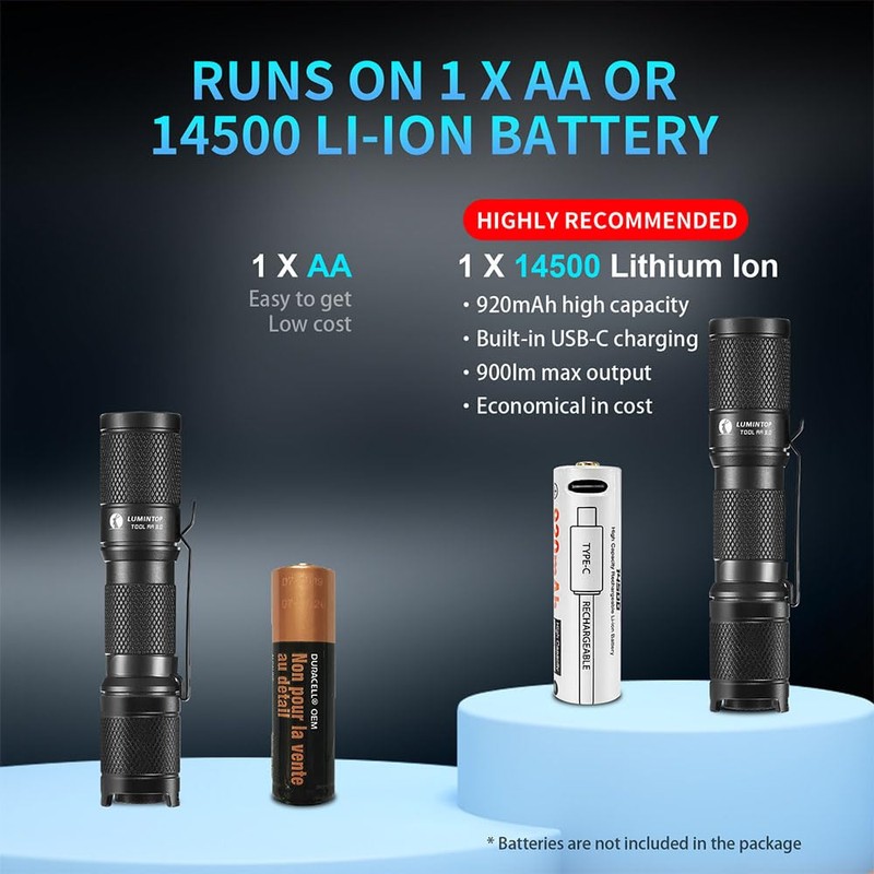 LUMINTOP Tool AA 2.0 EDC Flashlight, Pocket-Sized Keychain Light, Super