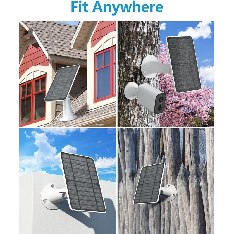 Solar Panel Charger Compatible with Eufycam 3/3C/2C/2C Pro/E40/E20/2/2 Pro/E/L20/L40/Solo/SoloCam Spotlight,