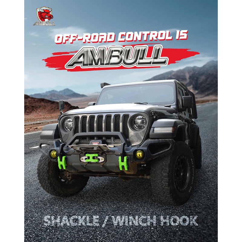AMBULL H-Shaped Towing Winch Shackle, Heavy Duty Winch Fairlead Hook,