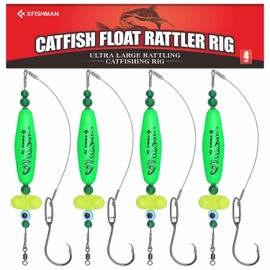 Catfish-Rig-for-Bank-Fishing-Catfishing-Tackle-Floats-with-Rattler-Santee Cooper Rig Equipment(Green-3 inch)