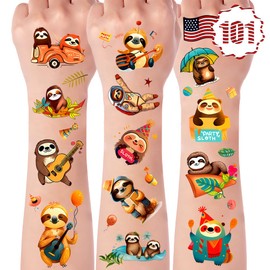 101+ Sloth Temporary Tattoos – Waterproof Fake Tattoos for Kids, Girls, Boys, Teens & Adults – Ideal for Birthday Parties & Decorations