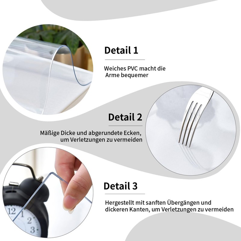 Desk Pad, Transparent PVC Desk Pad, Waterproof Non-Slip Table Mat,