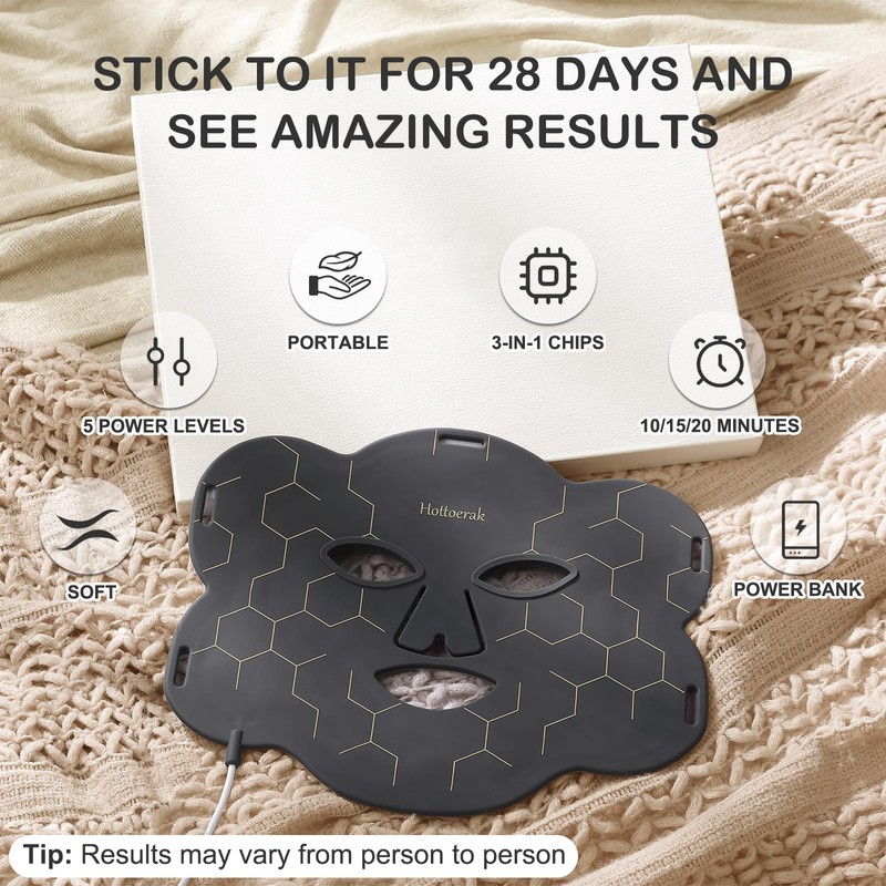Hottoerak Hottoerak Red Light Face Mask, Slim Near Infrared Light