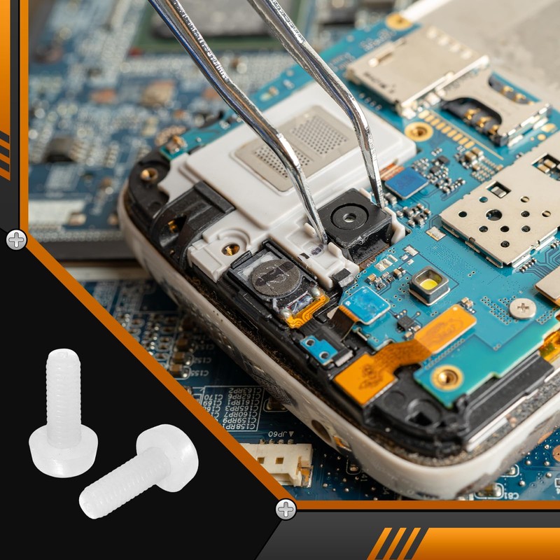 uxcell 20Pcs M3x8mm Threaded Nylon Phillips Cross Pan Head Machine