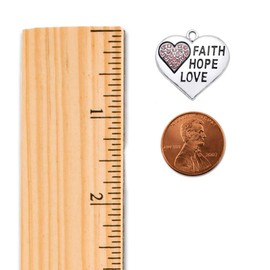 Inspired Silver - Faith Hope Love Heart - Silver Memory Charm for Women - Unique Jewelry Gift - Women's Charm for Bracelets