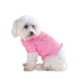 Rhinestone Lips with Name Dog Tshirt Raspberry, Great Gift for Pets