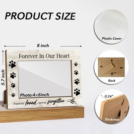 Pet Memorial Frame Wooden Picture Frames Sympathy Pet Loss Gift Picture Frames for Desk Loss of a Dog Sympathy Gift Dog Passing Away Gifts Loss of Pet Dog Memory Gifts Picture Frame 4x6 - Jk0247