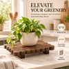 Wooden Plant Stand for Decorative Display – Scalloped Edge Pedestal