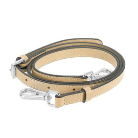 SUIKIHUM Bag Shoulder Strap, (37.4"-45.3" Adjustable Replacement Strap) Genuine Leather with Metal Silver Buckle for Women (Khaki)
