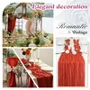 Waligoy Burnt Orange Cheesecloth Table Runner 2 Pack 35" Boho