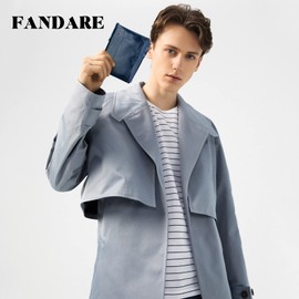 FANDARE Wallet with RFID Protection Men's Wallet Women's Money Clip Credit Card Holder Wallet Leather Wallet, blue, Vintage