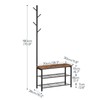 HOOBRO Coat Rack Shoe Bench, 3-Tier Shoe Rack, Industrial Shoe