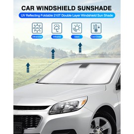 KUST Windshield Sun Shade for Chevy Malibu 2013-2015 Window Shade Sun Visor Cover Foldable Blocks UV Rays Keep Your Car Cooler