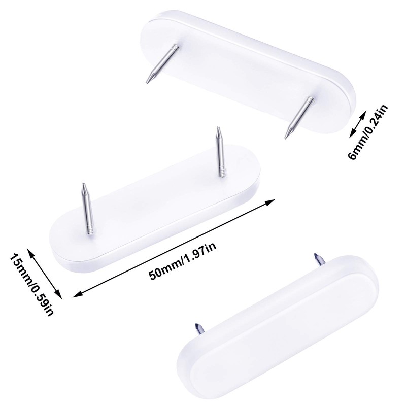 Jetec Plastic Head Double Pins Bed Skirt Holding Pins White