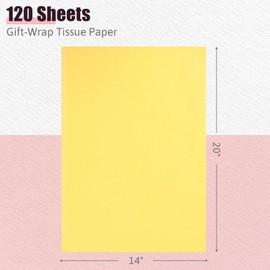 Shindel 120 Sheets Yellow Tissue Paper for Gift Bags, 20x14 Inch Pastel Yellow Wrapping Paper Bulk for Thanksgiving Autumn Holiday Gift Packaging DIY Artworks Flower Decoration