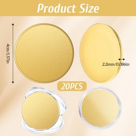 20 Pcs Brass Challenge Coins, Blank Coins for Engraving, 40 mm Custom Challenge Coin with Acrylic Box for DIY Crafts, Novelty Coin Collection