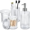 RYTOXILO Bathroom Accessories Set, 4 Pack Clear Glass Bath Accessory