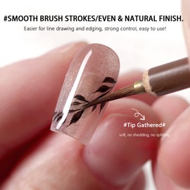 JFIYUOMCI 2 Pack Kolinsky Nail Brush, 3d Acrylic Nail Art Watercolor Pen - Thin Liner, Ombre, Blending, Flower Designs Tools Nail Drawing Painting Brushes for DIY & Salon - Size: 10/15 mm