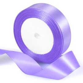 25 Yards Light Purple Satin Ribbon 1inch, Single Face Polyester Silk Fabric Hair String Ribbon for Craft, Flower Bouquets, Gift Wrapping, Wedding, Bow Making and Valentines Decoration