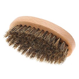 Cepillo para barba, cerdas de jabalí de bigote para hombres de masaje de masaje de afeitado ovalado para peluquería, modelado y peinado, Portable Groo