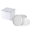 CHISELED ST DF SK White Marble Coasters Raised Edges- Designer