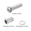 sourcing map 1/4-20 Rivet Nuts and Bolts 1" Button Head