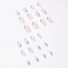 RUNRAYAY Wave Blue & White French Press On Nails Long