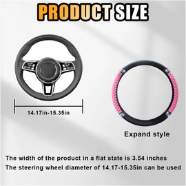 Funda para volante de cuero suave con destellos, 38 cm, protector elástico automotriz con cristales de colores y diamantes de imitación para mujeres y niñas, accesorios para auto para la mayoría de