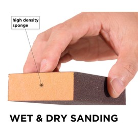 YoiYee Grit Hand Sanding Block (400-500 Grit), Wet and Dry Sponges Sandpaper, Flexible Sand Cube, Polishing Sanding Foam Pads for Wood/Metal/Plaster Wall/Car/Modeling, Pack of 2