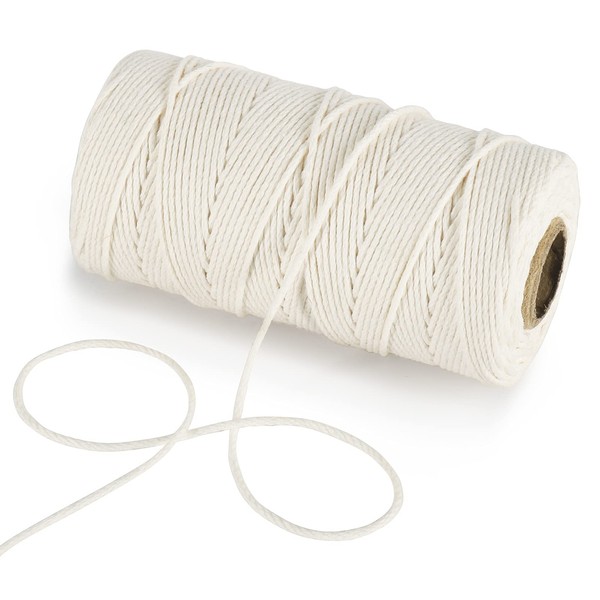 Tenn Well Cotton Butchers Twine, 328 Feet 1.5mm Food Safe Cooking Twine Kitchen String for Cooking, Tying, Trussing, Roasting