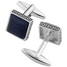 Dannyshi Cufflinks for Men Classic Wedding Business Shirt Cuff Links Silver Gold Black Set Gifts with Box (Dark blue)