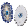 YYlingx 5PCS Blue Rhinestone Patches, Handmade Beaded Rhinestones Evil Eye