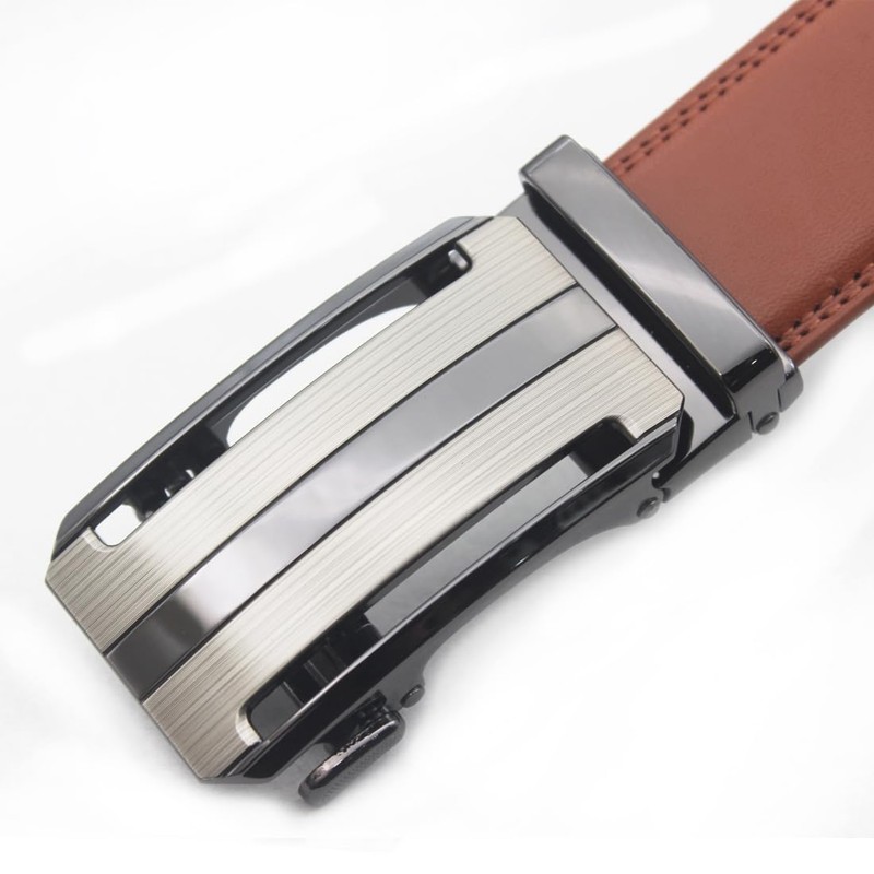 BETAM Men's Fashion Lightweight Buckle Stylish Leather Belt, casual brown