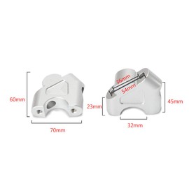Handlebar Mounting Clamp Aluminum for Suzuki GSF1250S SV650 SV1000 DL250 V-STROM GW250 S F 0.9 inch (22 mm) Set of 2 Silver