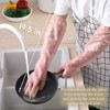 Dishwashing Cleaning Gloves 3 Pairs - Reusable Rubber Gloves Non-Slip