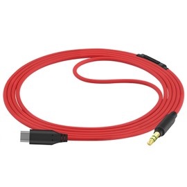 Geekria USB-C Digital to Audio Cable with Mic Compatible with V-Moda Crossfade LP, Crossfade 2, XS, V-80 Cable, Replacement Type-C Audio Cord with Inline Microphone and Volume Control (5.6ft/1.7m)