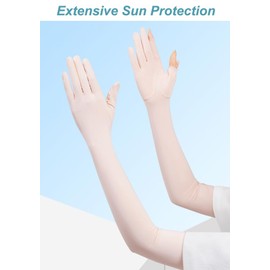 FGSS Summer Sunblock Gloves for Women Men - Long Ice-Silk Gloves Fashion Non Slip Driving Mittens Outdoor Cyling UV Protection