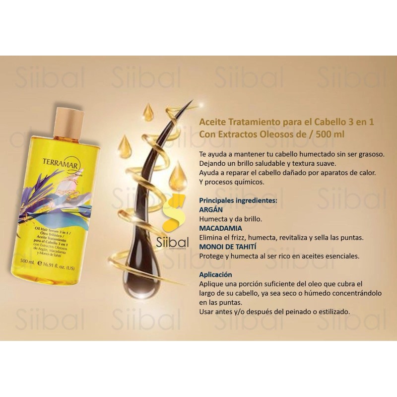 Terramar Brands Oleo de Argan By Terramar Tratamiento Reparador Cabello