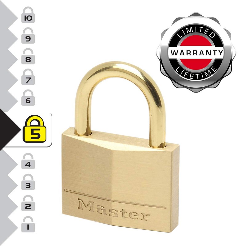 Master Lock 655EURD Key Padlock with Brass Body and Shackle,
