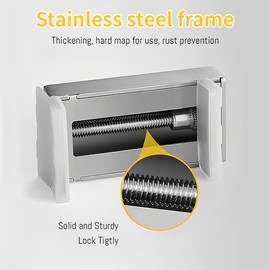 NJCXOLA Window Locks Stopper, 2 Pieces Door Frame Security Lock, Window Lock for Sliding Windows, Window Locks Stopper Made of Stainless Steel with Key for Home and Office