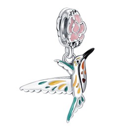 LaMenars Six Colored Bird Charm for 925 Sterling Silver for Women's Bracelets & Necklaces Dangle Pendant for Christmas Day Valentine's Day Mother's Day Gifts for Girls