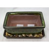 8" Rectangular Moss Green Glazed Bonsai Pot, Cactus & Succulent