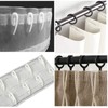 Plastic Curtain Hooks,100 Piece White Plastic Curtain Accessories Hook for