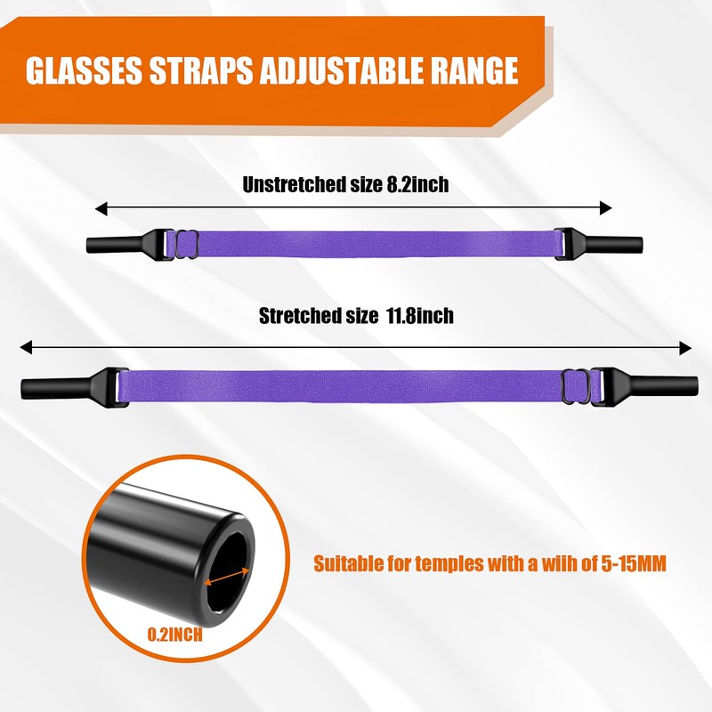 SMARTTOP Adjustable Glasses Strap-6 Pack No Tail Eyeglass Straps Eyewear